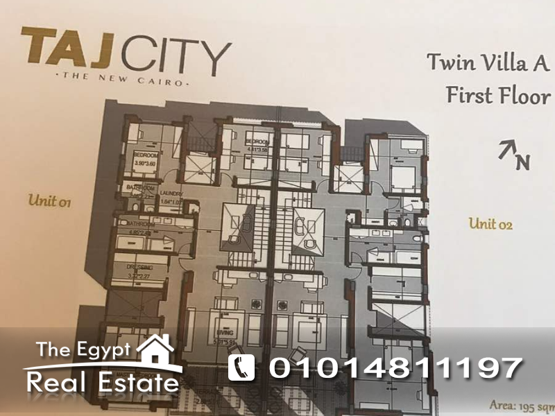 The Egypt Real Estate :Residential Twin House For Sale in Taj City - Cairo - Egypt :Photo#3