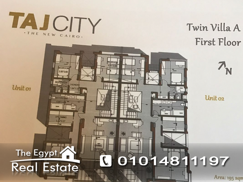 The Egypt Real Estate :Residential Twin House For Sale in Taj City - Cairo - Egypt :Photo#3